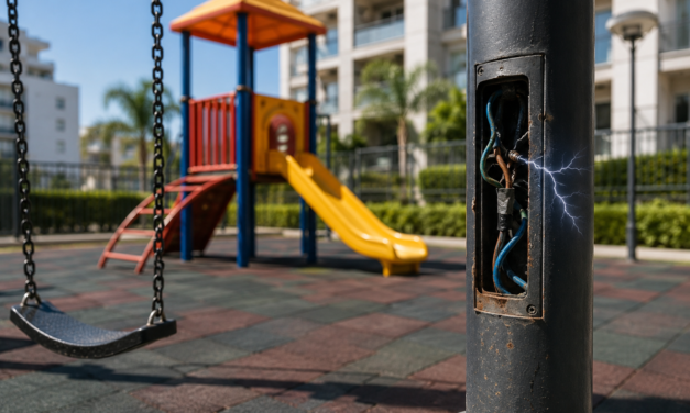Falta de manutenção das áreas comuns leva condomínio a indenizar criança após choque em playground